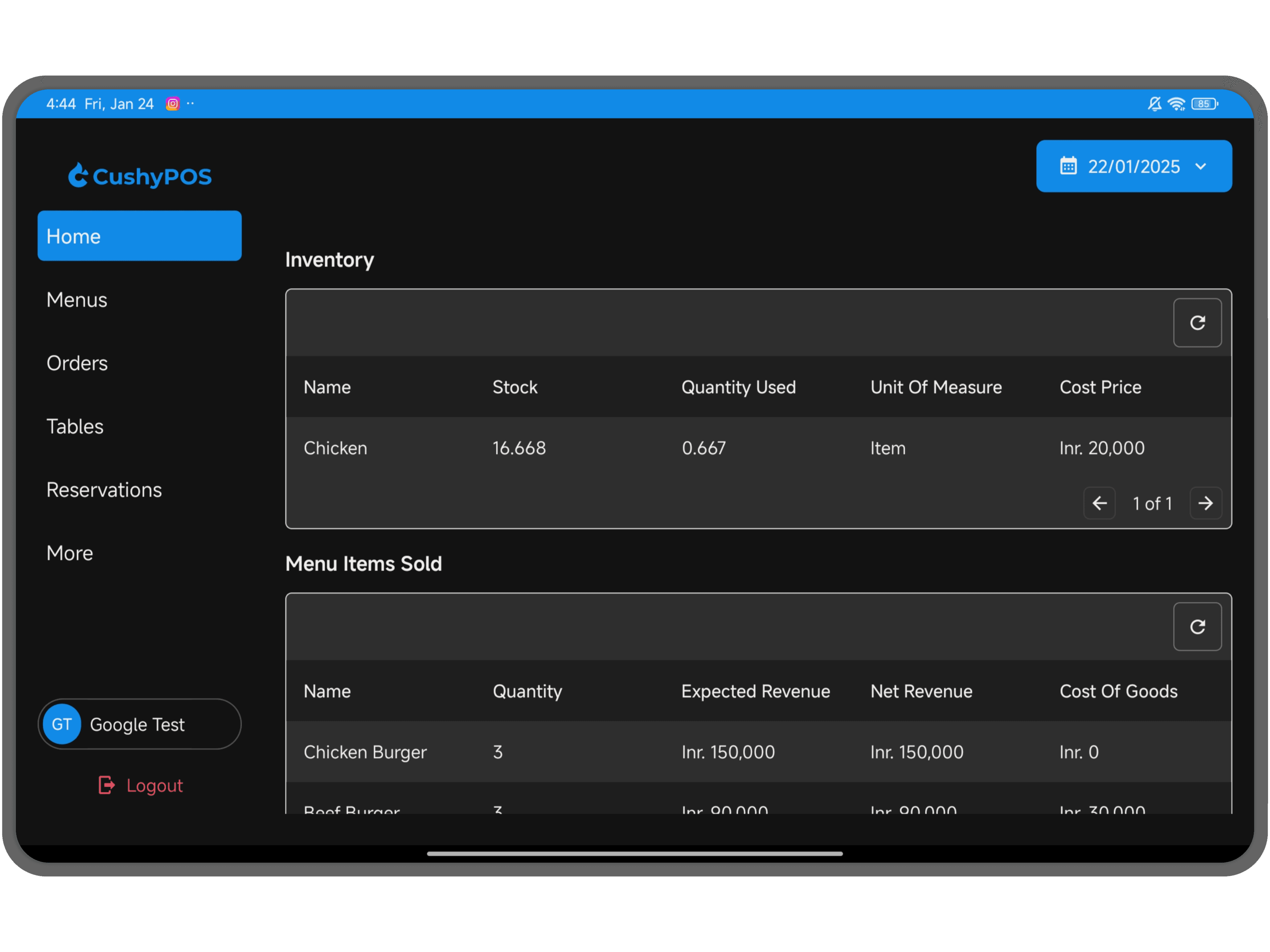 running feature